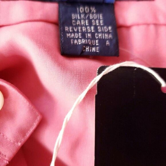 Vintage Ralph Lauren Pink Silk Button Front Shirt Size 10 New $225 - Picture 9 of 9